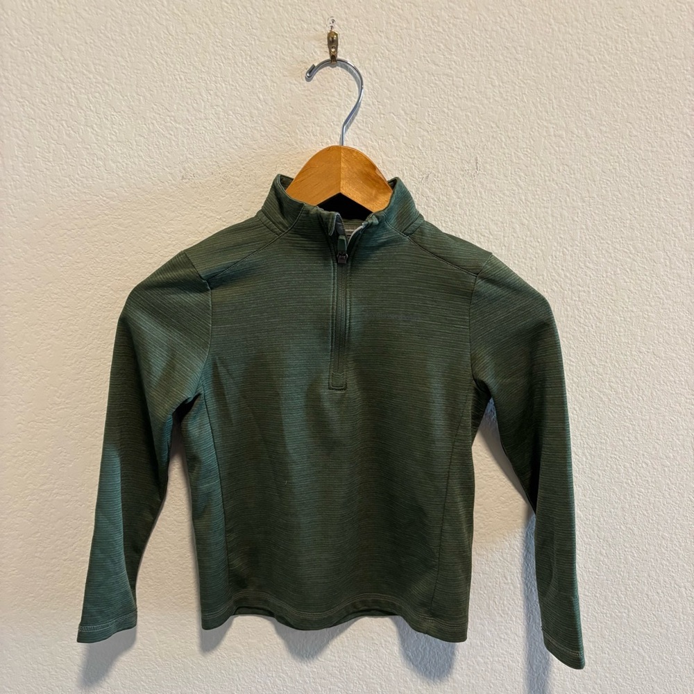 Vineyard Vines Kids Forest Green Quarter‑Zip Pullover Sankaty